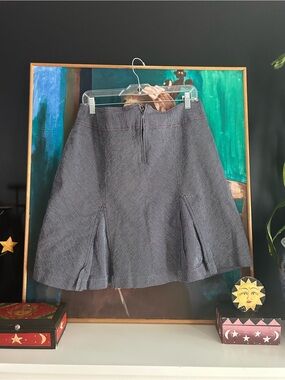 Claire France Black White Pinstripe A-Line Skirt Size 14 Y2K
